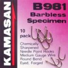 KAMASAN B981 BARBLESS SPECIMEN HOOK SIZE 10 EYED